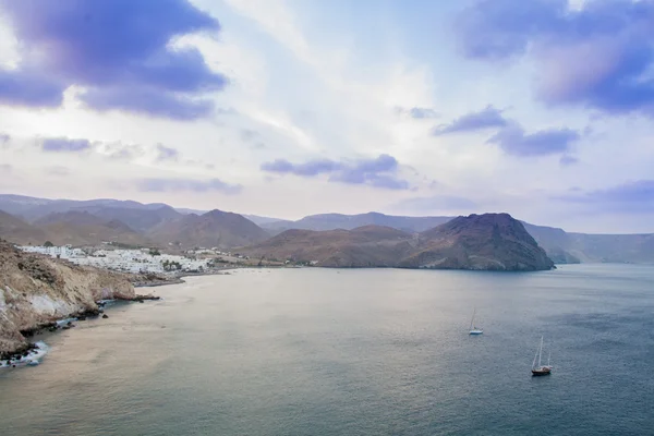 自然公园的 Cabo de Gata，阿尔梅里亚，西班牙在蓝色小时 — 图库照片