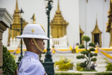 BANGKOK, THAILAND - DECEMBER 14, 2013: Kings Guard in Grand Royal Palace.