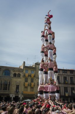 REUS, SPAIN - OCTOBER 25, 2014: Castells Performance