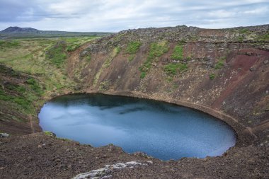 Kerid, volcanic crater lake. Iceland clipart