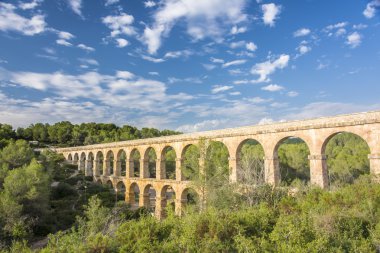 Roman Aqueduct Pont del Diable in Tarragona clipart