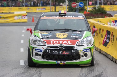 Salou, İspanya. Ekim 24: araba ralli İspanya'nın içinde Wrc 2015 parçası katılan