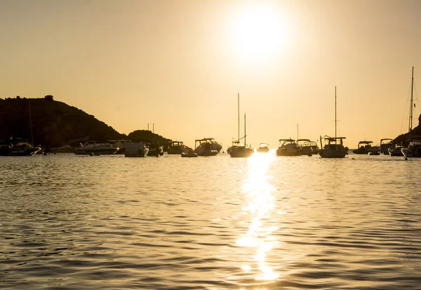 Golden sunset in Ibiza island — Stock Photo, Image