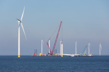 Şantiye Hollandalı kıyısından offshore rüzgar çiftliği