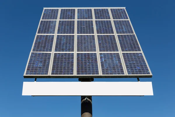 Blue sky and solar panel with copy space for text — Stock Photo, Image