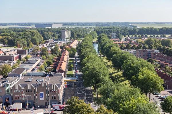 Aerial view downtown district Emmeloord, the Netherlands — Stock Photo, Image