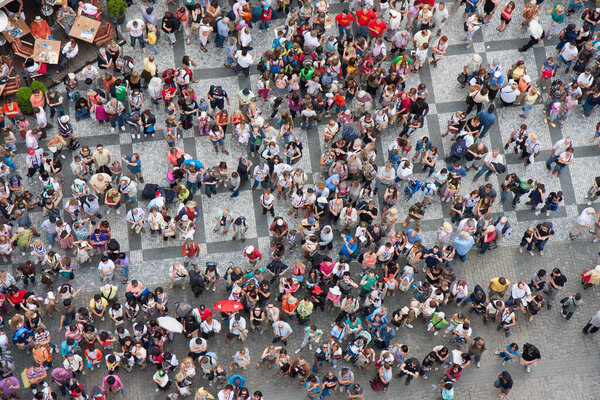Carriage seen by looking down from Old Town Hall Praha
