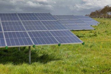 Hollanda 'da Emmeloord yakınlarındaki güneş parkı