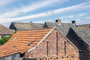 View at roofs old historic house Arcen, The Netherlands
