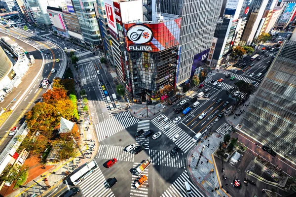 Japan November 2019 Aerial View Traffic Ginza Junction Tokyo — ストック写真