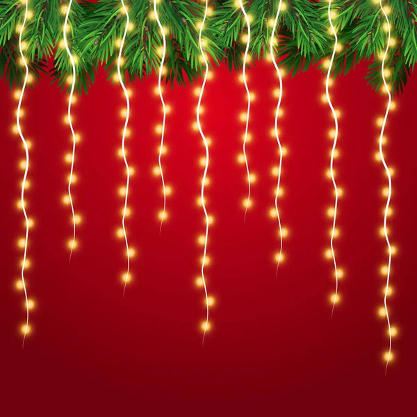 Luces Navideñas Aisladas Elementos Diseño Realistas Luces Brillantes Para Navidad — Vector de stock