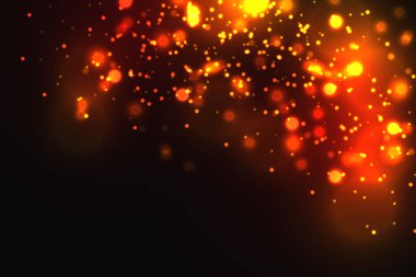 Altın parçacıklar. Parlak sarı bokeh daireler soyut altın lüks arka plan