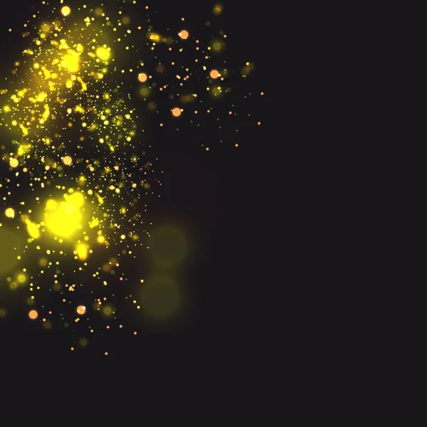 Золоті Частки Світло Жовті Кола Боке Абстрактний Золотий Розкішний Фон — стоковий вектор