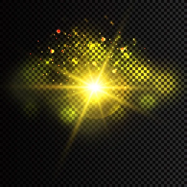 Vektor Isolierte Scheinwerfer Lichteffekt Lichteffekt Vektorillustration Weihnachtliches Blitzkonzept — Stockvektor