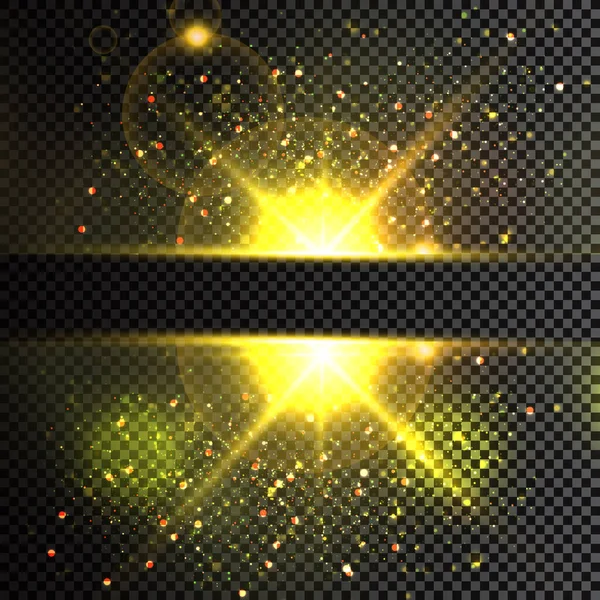 Vector Isoleerde Schijnwerpers Licht Effect Gloeilamp Effect Vector Illustratie Kerstflitsconcept — Stockvector