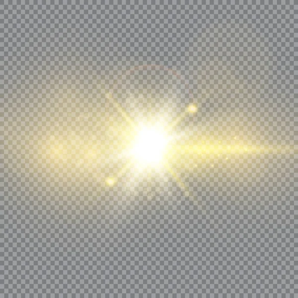 Het Heldere Licht Van Zon Transparant Zonlicht Speciaal Lens Flitslicht — Stockvector