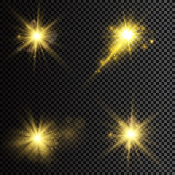 Lumière Vive Soleil Lumière Soleil Transparente Effet Lumière Torche Lentille — Image vectorielle