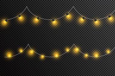 Parlayan Noel ışıkları gerçekçi tasarım unsurlarını izole etti. Çelenkler, Noel süsleri.