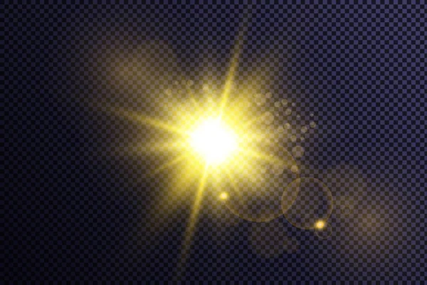 Luz Brillante Del Sol Luz Solar Transparente Efecto Luz Destello — Archivo Imágenes Vectoriales