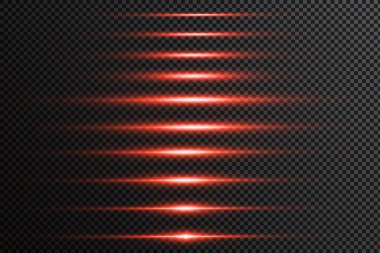 Parlak ışık efektli soyut çizgiler. Özel ışık efekti. Şeffaf arkaplanda parlak çizgiler. Çizgi vektörü.