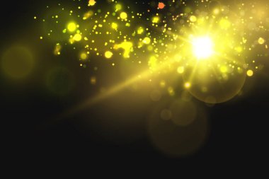 Güneşin parlak ışığı. Şeffaf güneş ışığı. Ön güneş merceği patlaması. 