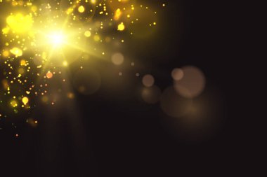 Güneşin parlak ışığı. Şeffaf güneş ışığı. Ön güneş merceği patlaması. 