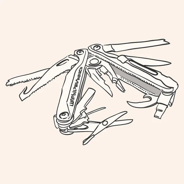 Couteau multi outil — Image vectorielle
