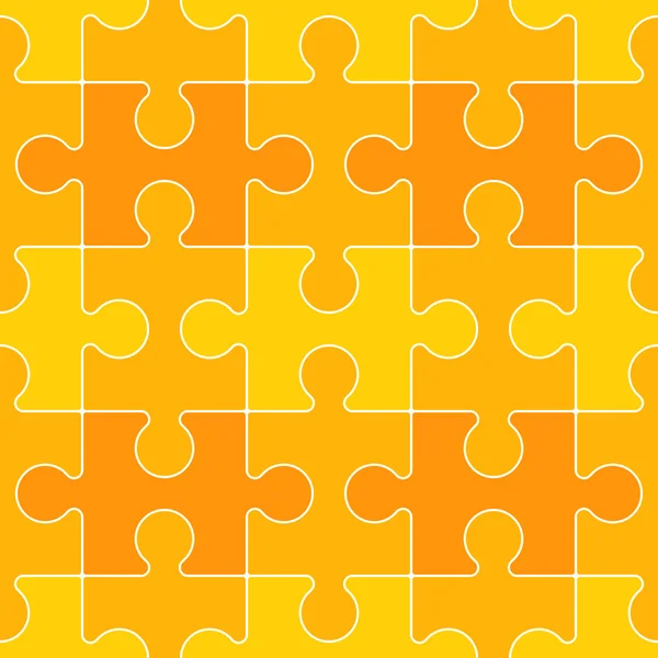 Onderling verbonden gele puzzel stukje achtergrond — Stockvector