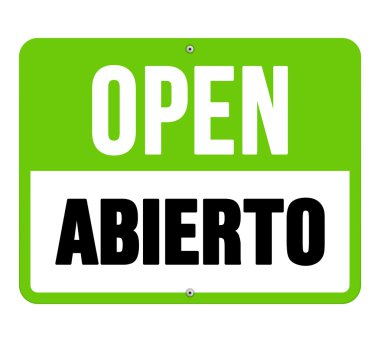 Abierto işareti siyah ve yeşil