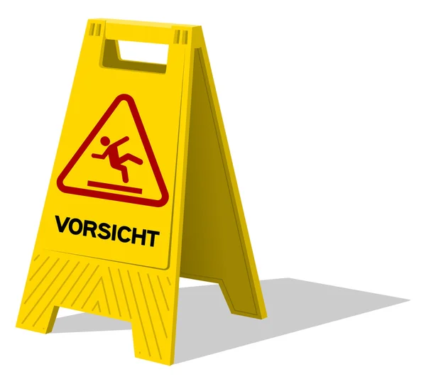 Vorsicht precaución dos paneles signo amarillo — Vector de stock