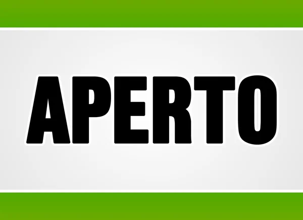 Aperto teken in wit en groen — Stockvector