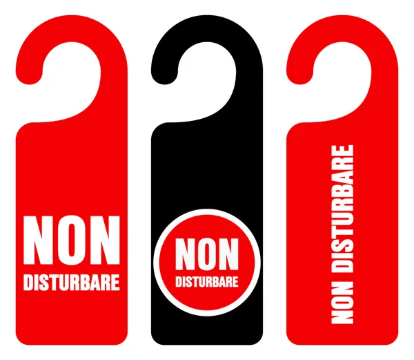 Non disturbare do not disturb signs — Stock Vector