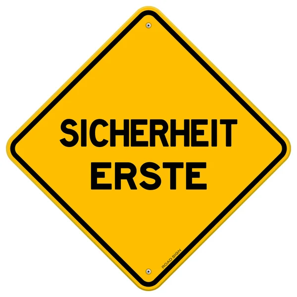 Signe isolé unique sicherheit erste — Image vectorielle