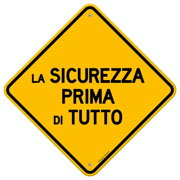 Single la sicurezza prima di tutto assinar — Vetor de Stock