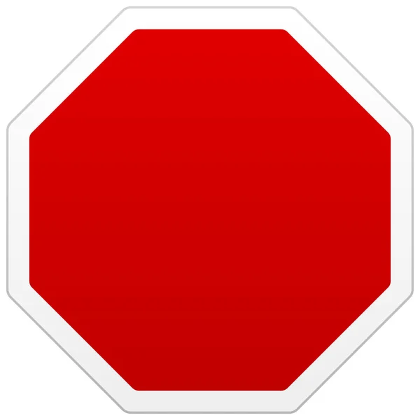 Único sinal em branco vermelho com espaço de cópia — Vetor de Stock