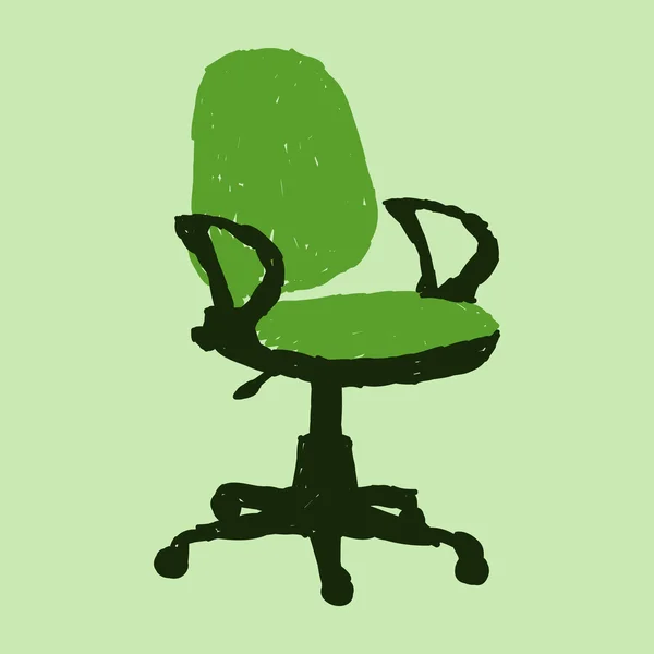 Één bureaustoel stof groen — Stockvector