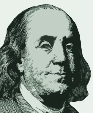 Franklin portre yüz doları Not üzerinden
