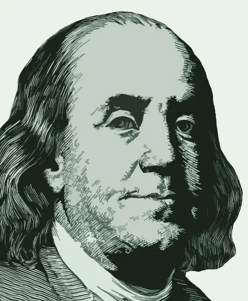 Retrato de Franklin de un billete de cien dólares — Foto de Stock