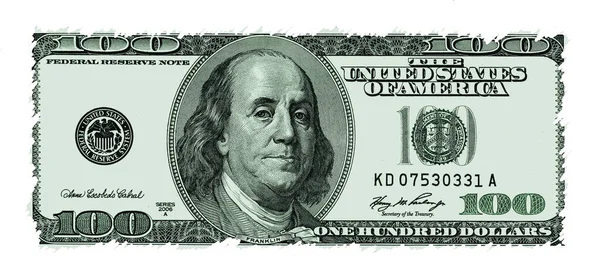 Yırtık Kenarlı 100 Abd Doları Banknot — Stok fotoğraf