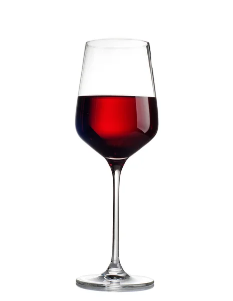 Vin rouge dans un verre isolé sur fond blanc — Photo