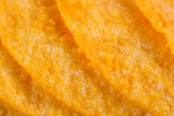 Detail of fried potato chips close up — Stock Photo, Image