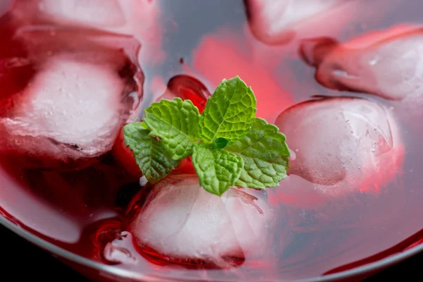 Red cocktail with mint close up — Stock Photo, Image