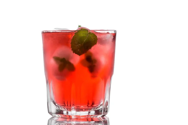 Red cocktail with mint isolated — Stock Photo, Image