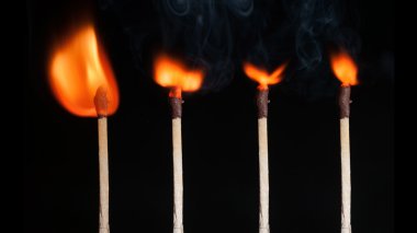 Siyah izole maçlar flamind seti