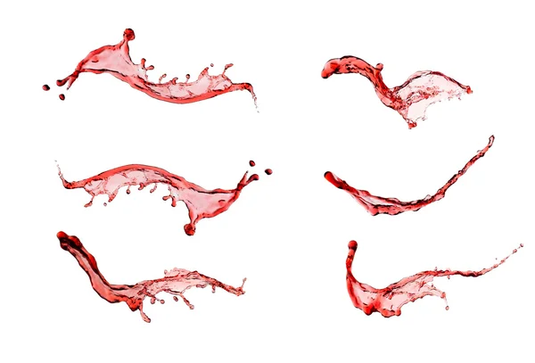 Set de vino splash aislada sobre fondo blanco —  Fotos de Stock