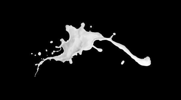 Milk splashes collection, isolated on black background — Stock Photo, Image