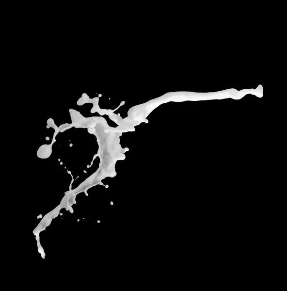 Γάλα τους παφλασμούς συλλογή, απομονώνονται σε μαύρο φόντο — Φωτογραφία Αρχείου