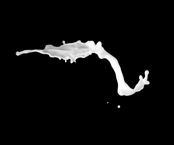 Milk splashes collection, isolated on black background — Stock Photo, Image