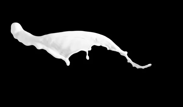 牛奶溅集合，黑色背景上孤立 — 图库照片