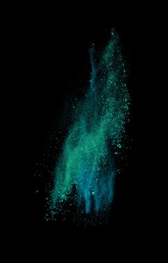 siyah arka plan üzerinde renkli toz sıçrama